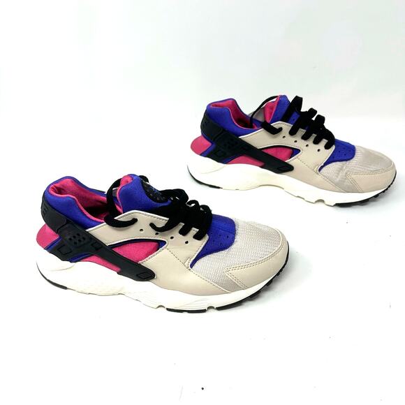 Nike size 6.5 Youth Pink Purple Huarache Lace Up Sneakers‎ Running Casual School - Picture 3 of 8
